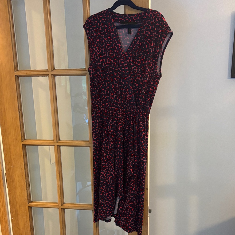 BCBGMaxAzria Black Dress with Red Abstract Print